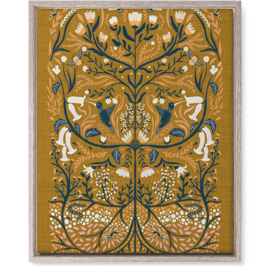 Ecosystems, Folk Art - Orange Wall Art, Rustic, Single piece, Canvas, 16x20, Orange