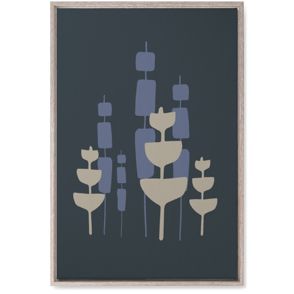 Cattail & Pods Wall Art, Rustic, Single piece, Canvas, 20x30, Blue, Gray