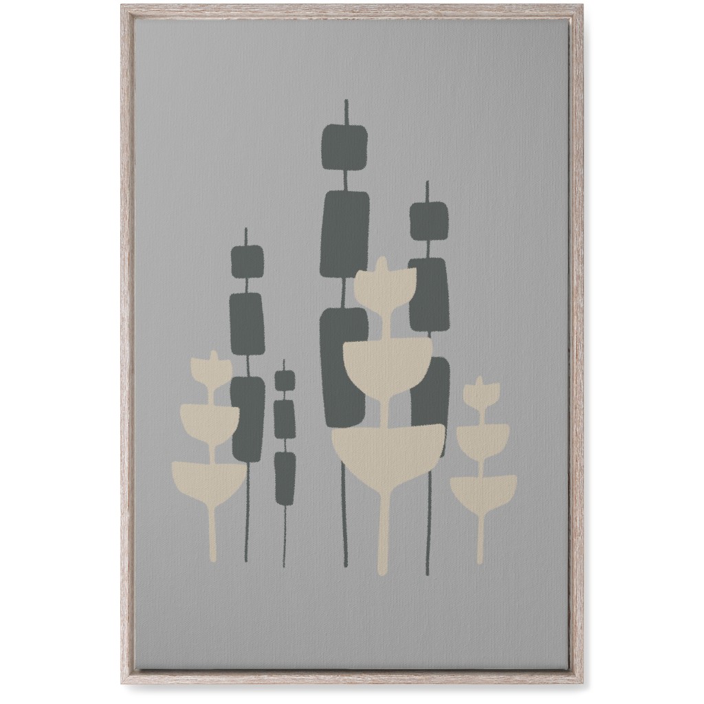 Cattail & Pods Wall Art, Rustic, Single piece, Canvas, 20x30, Gray