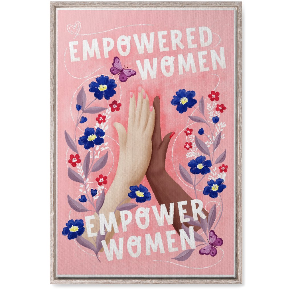 Empowered Women Empower Women - Pink Wall Art, Rustic, Single piece, Canvas, 20x30, Pink, Bright Pink
