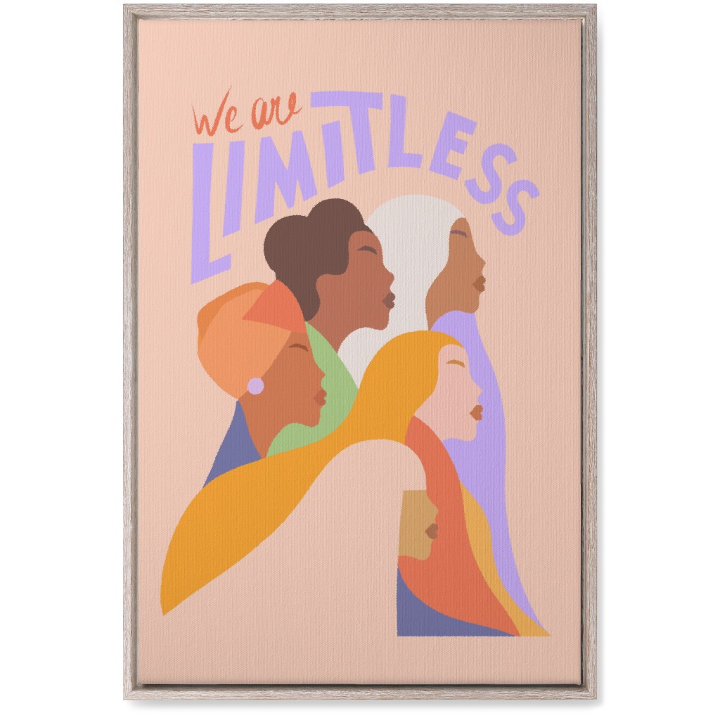 Limitless Woman - Bright Pastels Wall Art, Rustic, Single piece, Canvas, 20x30, Pink