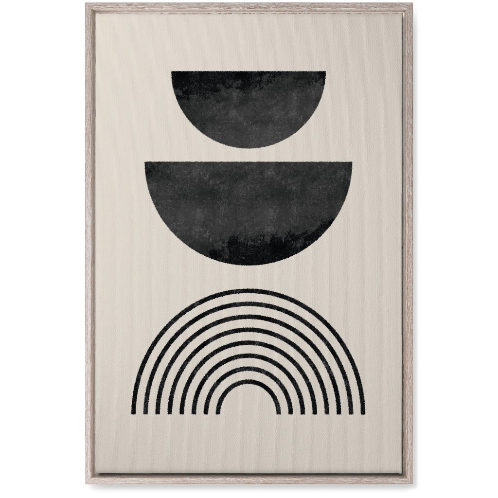 Minimal Geometric and Rainbow - Neutral Wall Art, Rustic, Single piece, Canvas, 20x30, Beige, Pearl