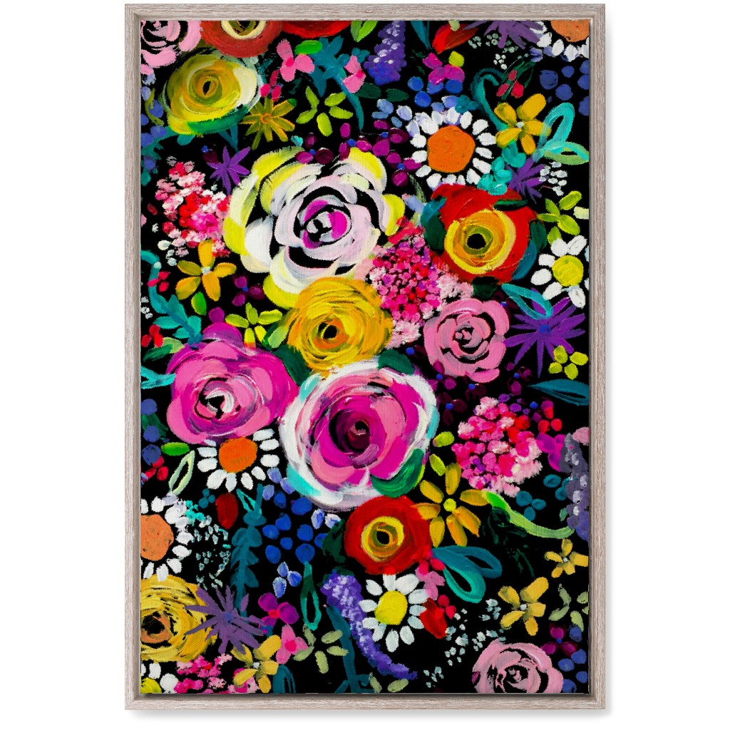 Les Fleurs Floral Painting Wall Art, Rustic, Single piece, Canvas, 20x30, Multicolor