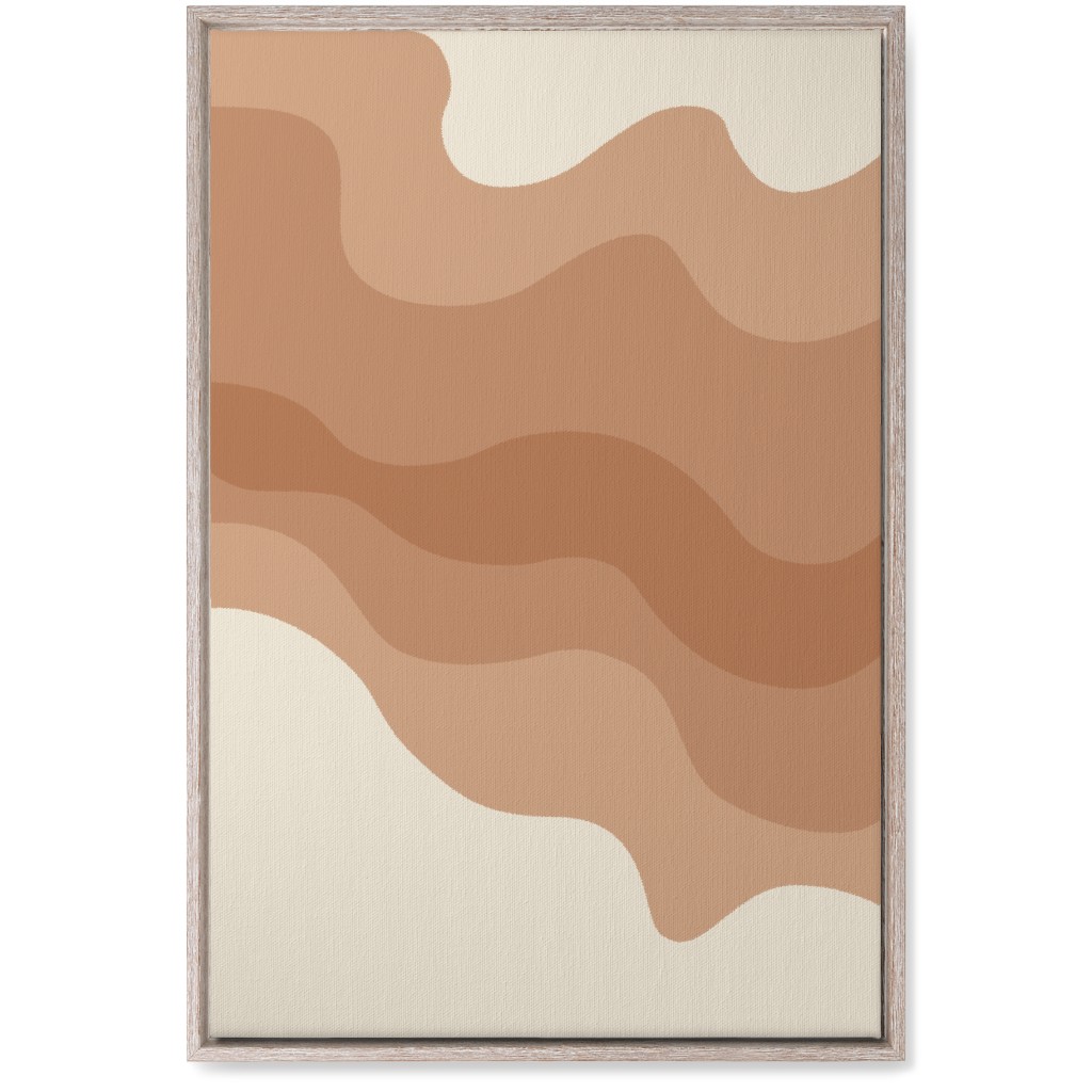Retro Abstract Waves Wall Art, Rustic, Single piece, Canvas, 20x30, Orange