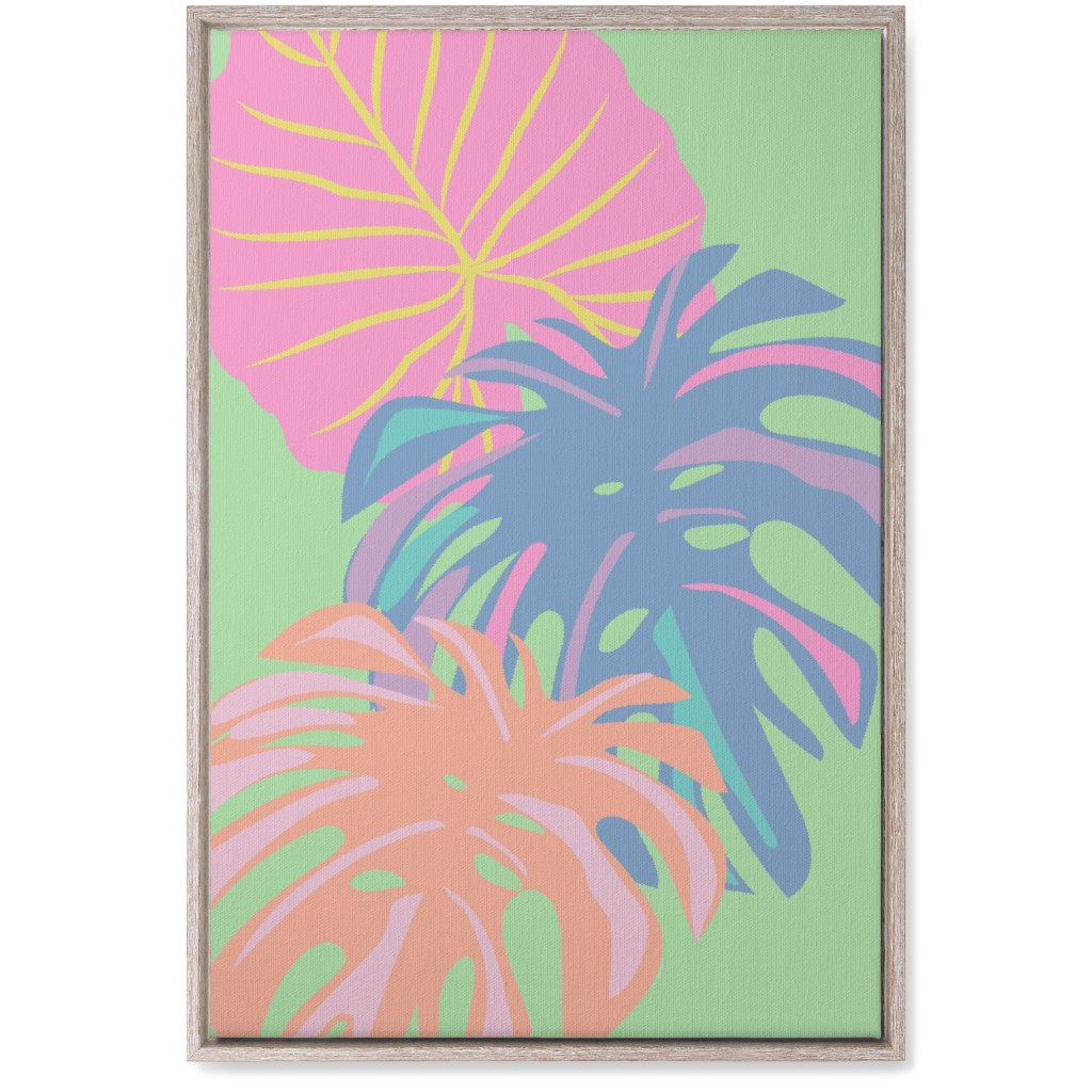 Bold Tropical Leaves - Multi Wall Art, Rustic, Single piece, Canvas, 20x30, Multicolor