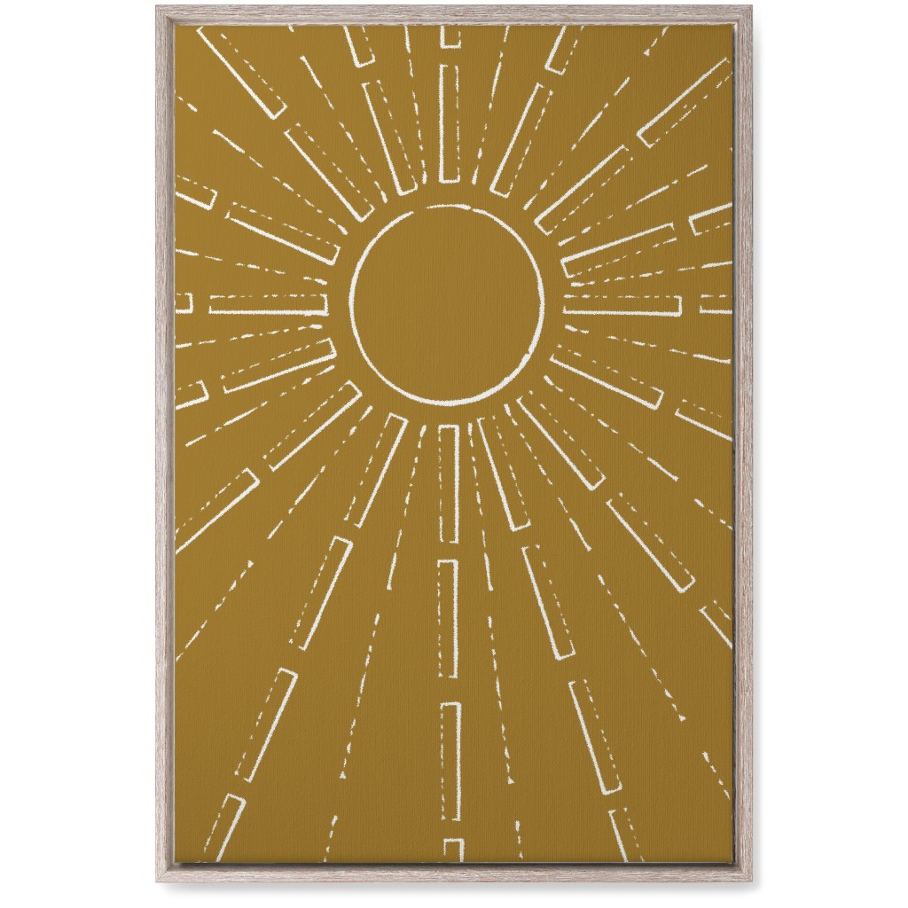 Midcentury Burst Wall Art, Rustic, Single piece, Canvas, 20x30, Yellow