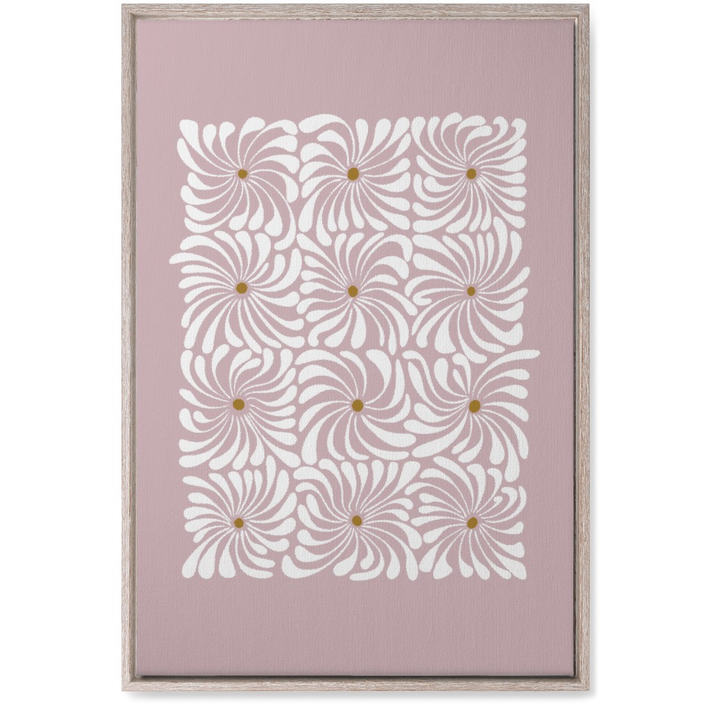 Mod Daisy Grid Wall Art, Rustic, Single piece, Canvas, 20x30, Pink, Whisper