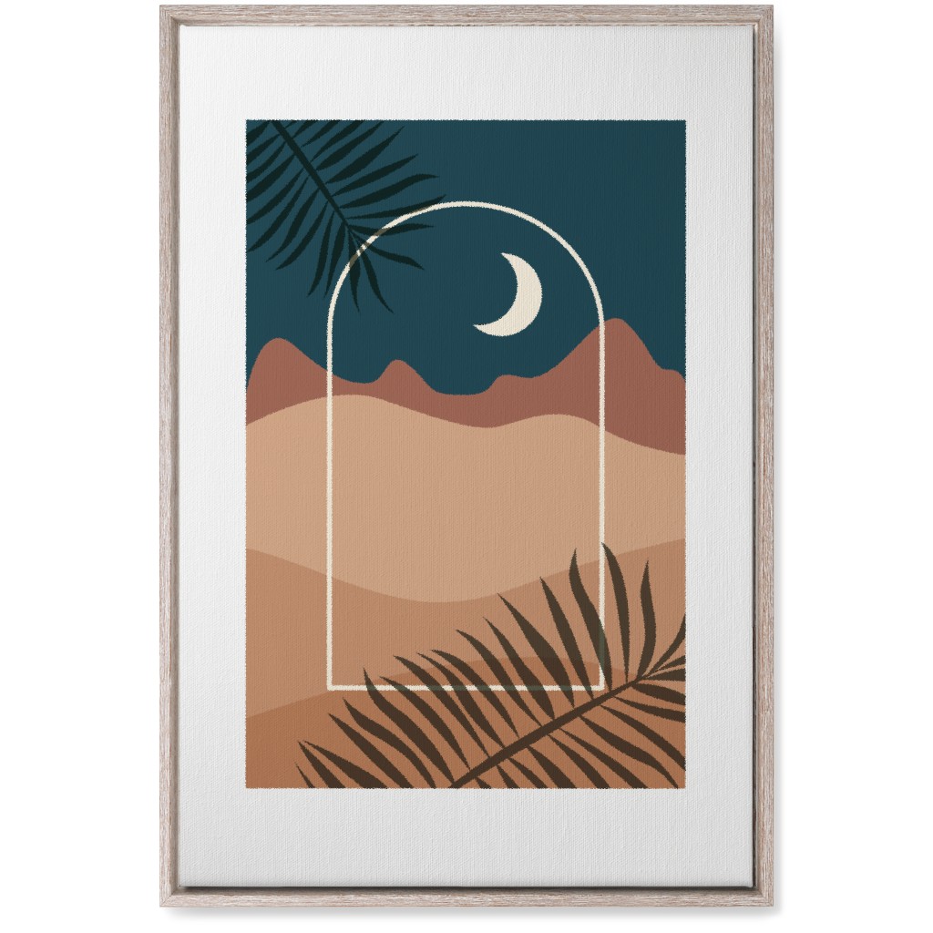 Abstract Landscapes in Windows Moon Wall Art, Rustic, Single piece, Canvas, 20x30, Multicolor, Seaweed