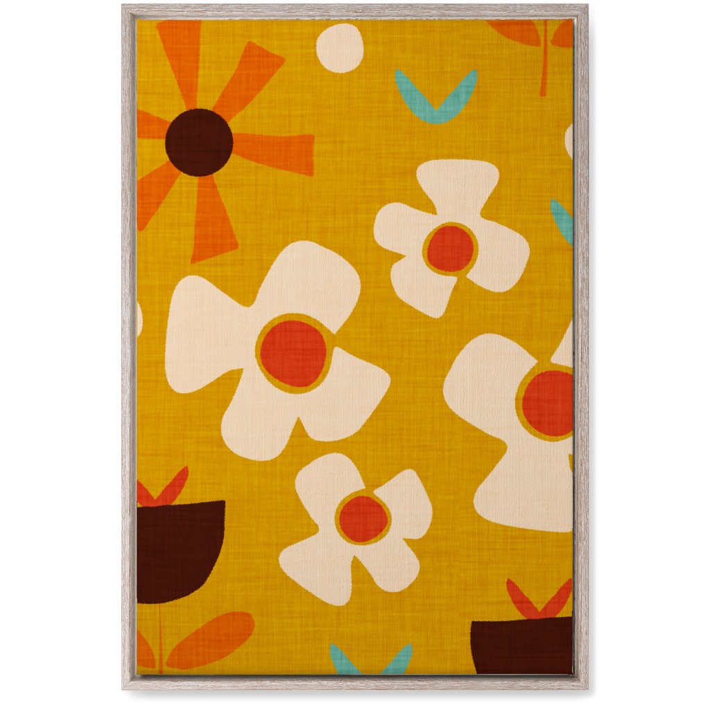Groovy Flowers Wall Art, Rustic, Single piece, Canvas, 20x30, Multicolor, Amber