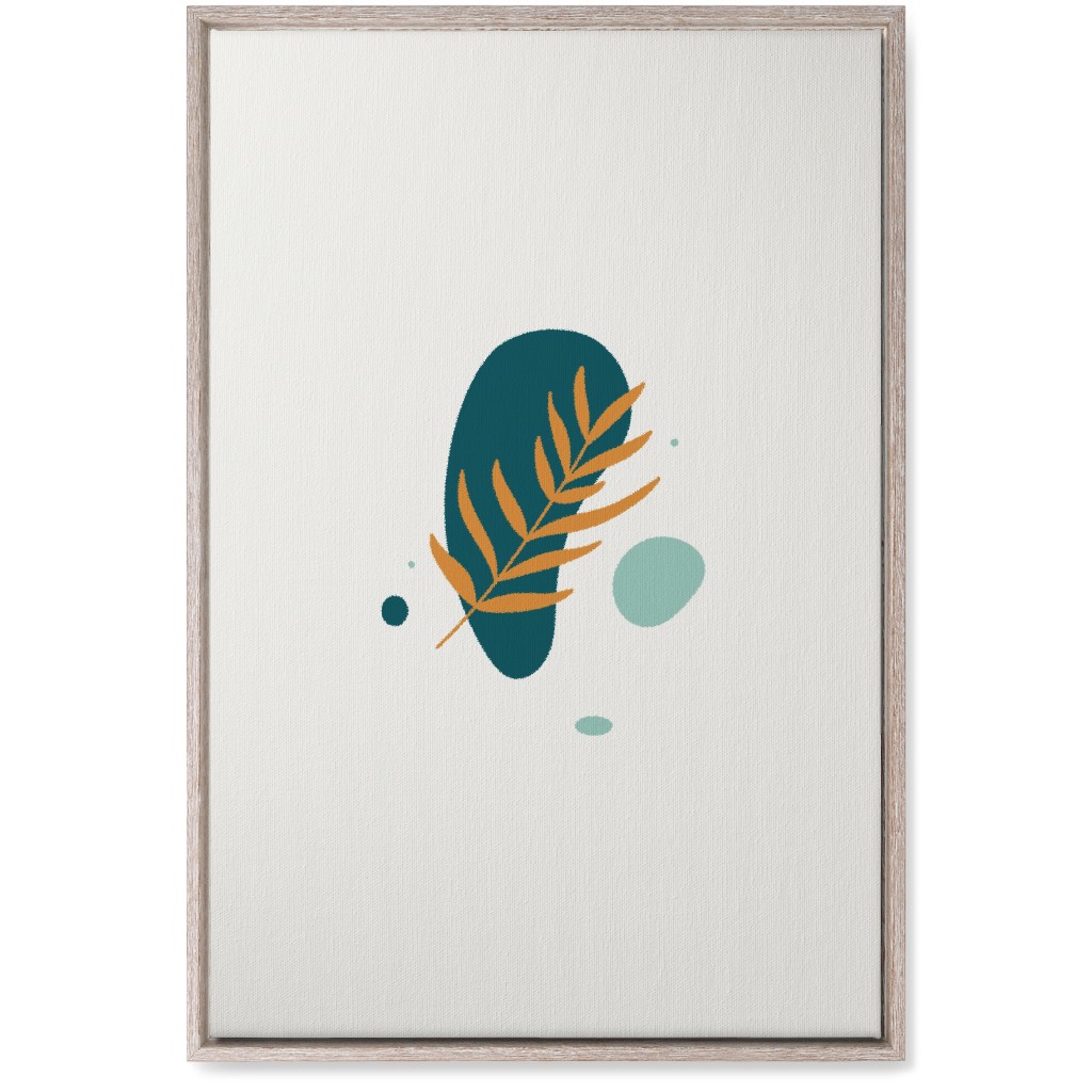 Shapes and Fern Leaf V Wall Art, Rustic, Single piece, Canvas, 20x30, Green