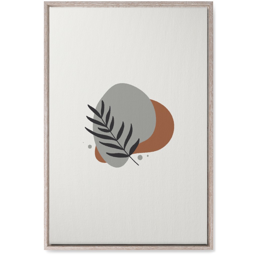 Shapes and Fern Leaf Vi Wall Art, Rustic, Single piece, Canvas, 20x30, Brown, Silver Lining