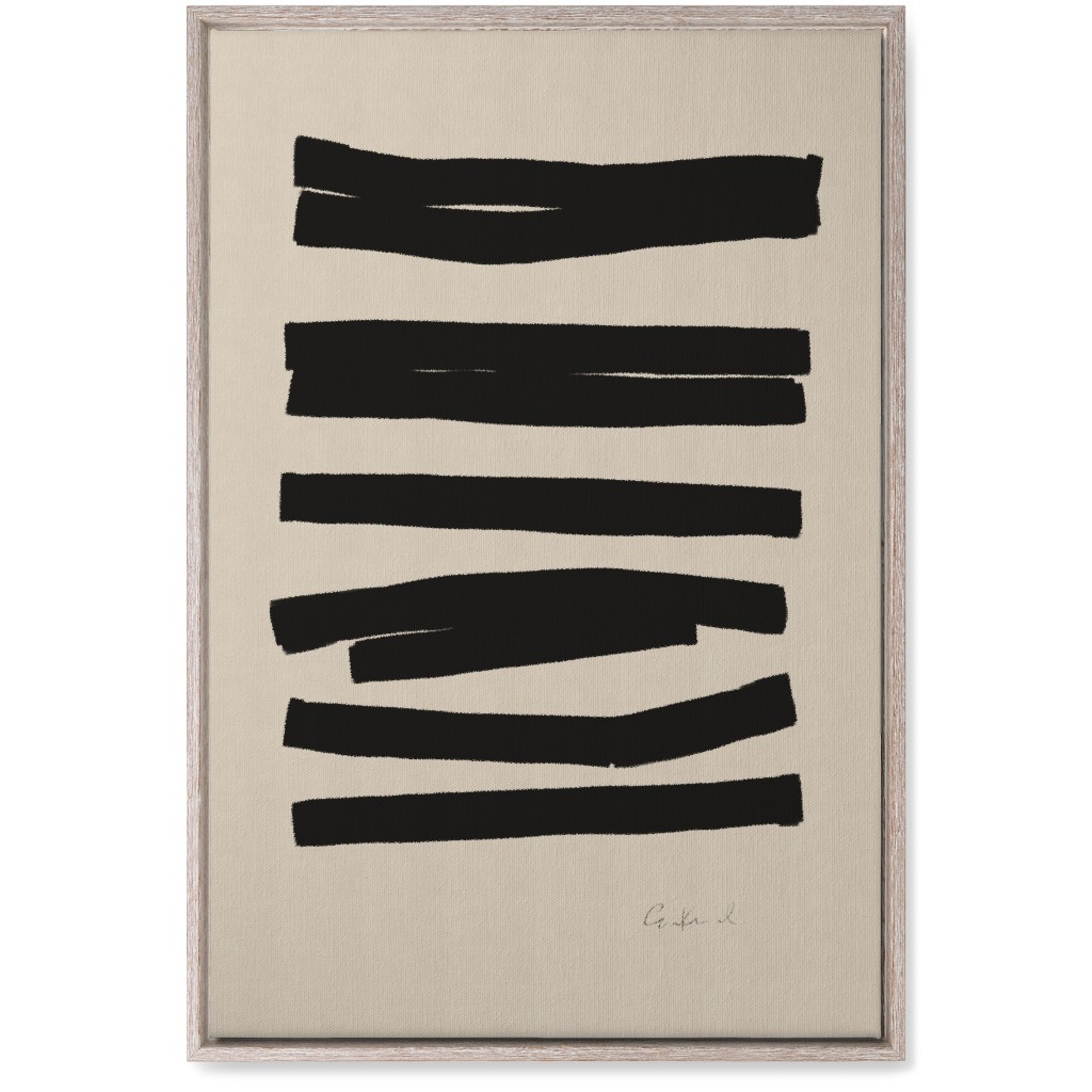 Bold Stripes Abstract Ii Wall Art, Rustic, Single piece, Canvas, 20x30, Black, Charcoal