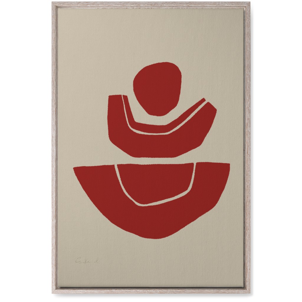 Geometric Abstract Stack Ii Wall Art, Rustic, Single piece, Canvas, 20x30, Red, Cinnamon