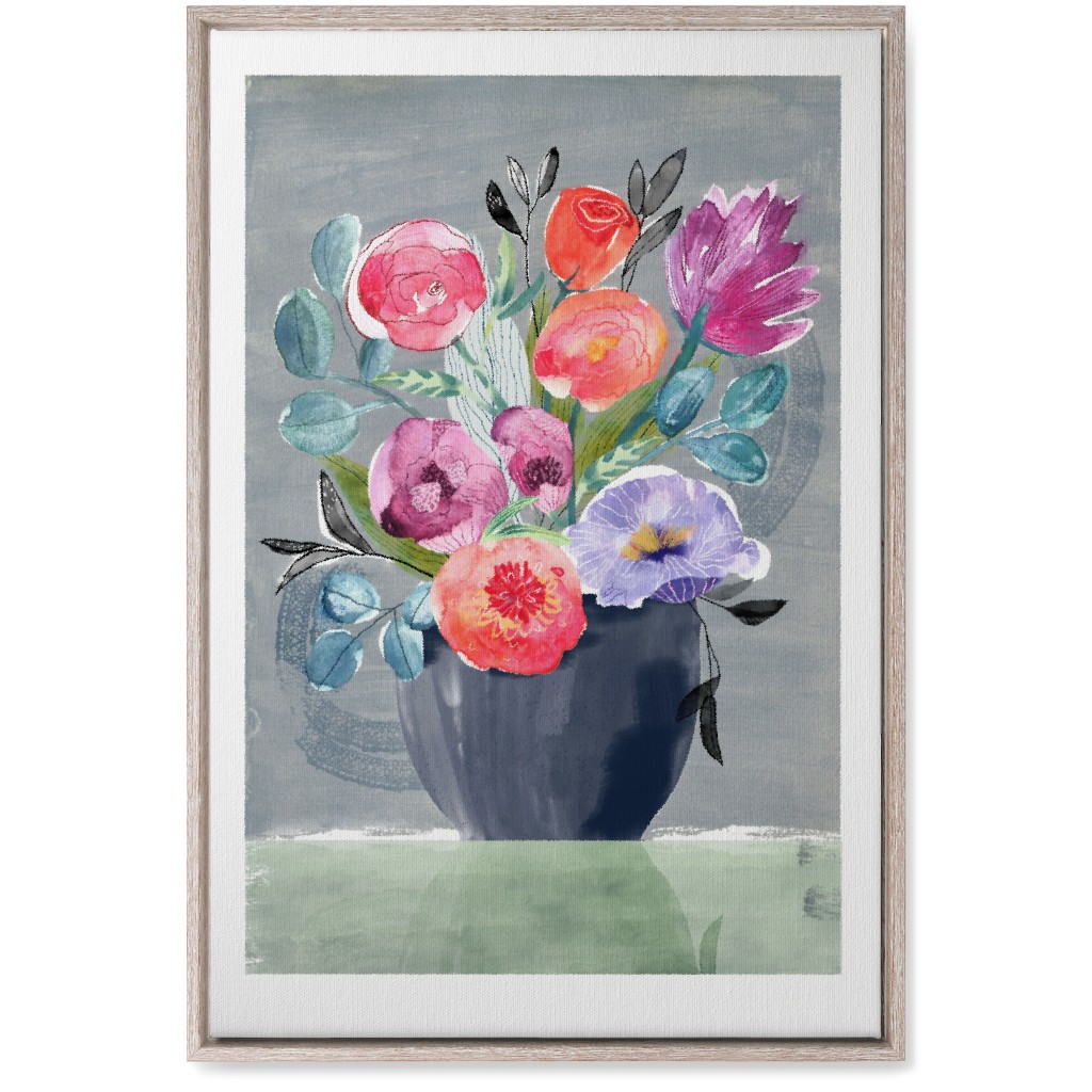Floral Still Life - Multi Wall Art, Rustic, Single piece, Canvas, 20x30, Multicolor