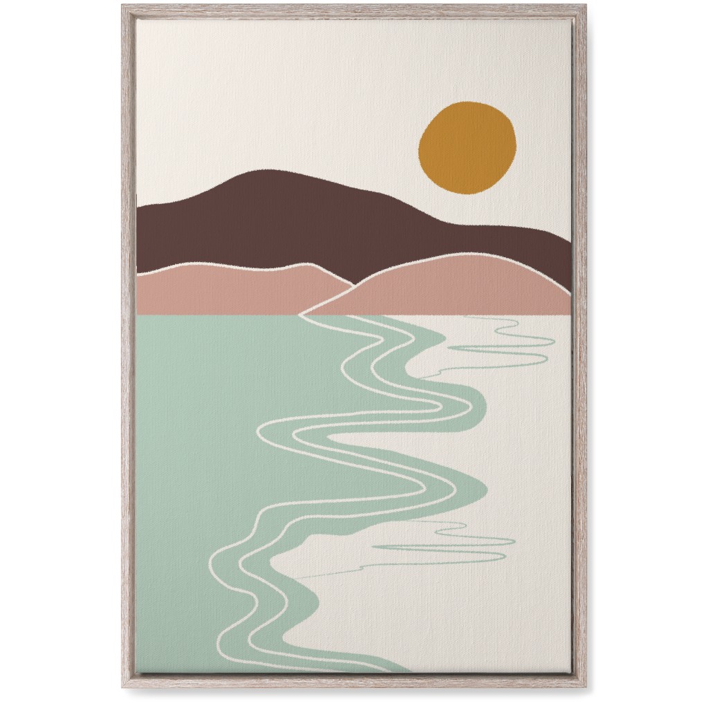 Minimal Beach - Earth Tones Multi Wall Art, Rustic, Single piece, Canvas, 20x30, Multicolor