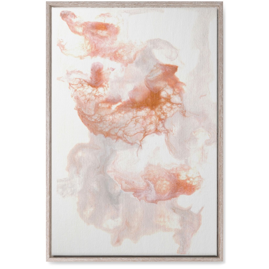 Acrylic Pour Abstract - Copper Wall Art, Rustic, Single piece, Canvas, 20x30, Pink