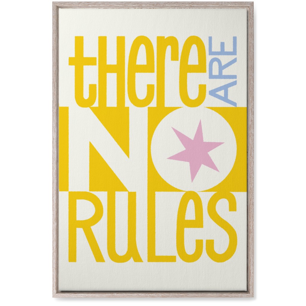 There Are No Rules Wall Art, Rustic, Single piece, Canvas, 20x30, Yellow