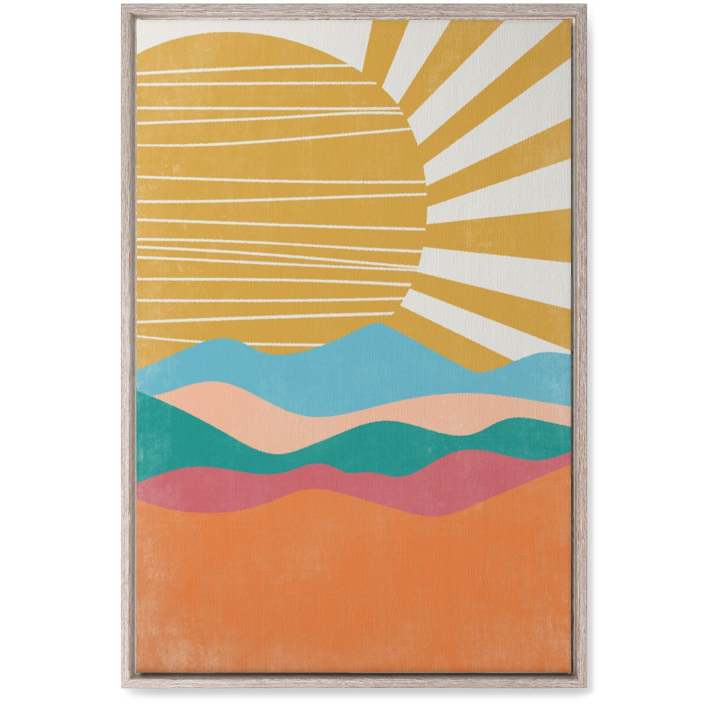 Flourish Abstract Sunrise - Multi Wall Art, Rustic, Single piece, Canvas, 20x30, Multicolor