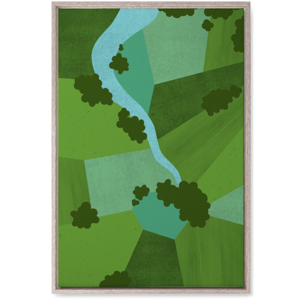 Patchwork Lands - Green Wall Art, Rustic, Single piece, Canvas, 20x30, Green, Classic Green