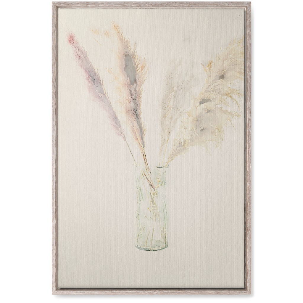 Pampas Grass Watercolor - Neutral Wall Art, Rustic, Single piece, Canvas, 20x30, Beige, Pearl
