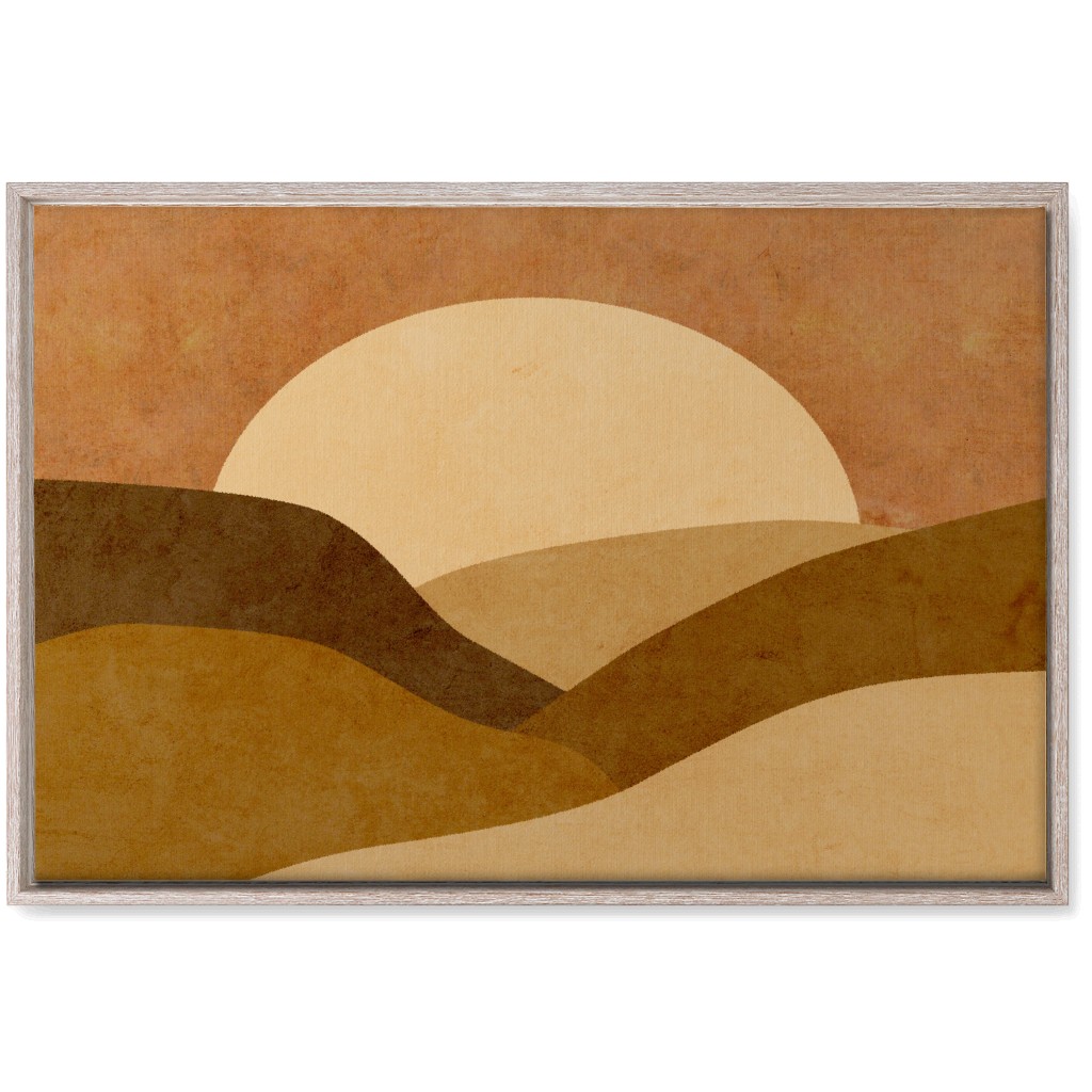 Mountains At Dusk Wall Art, Rustic, Single piece, Canvas, 20x30, Brown