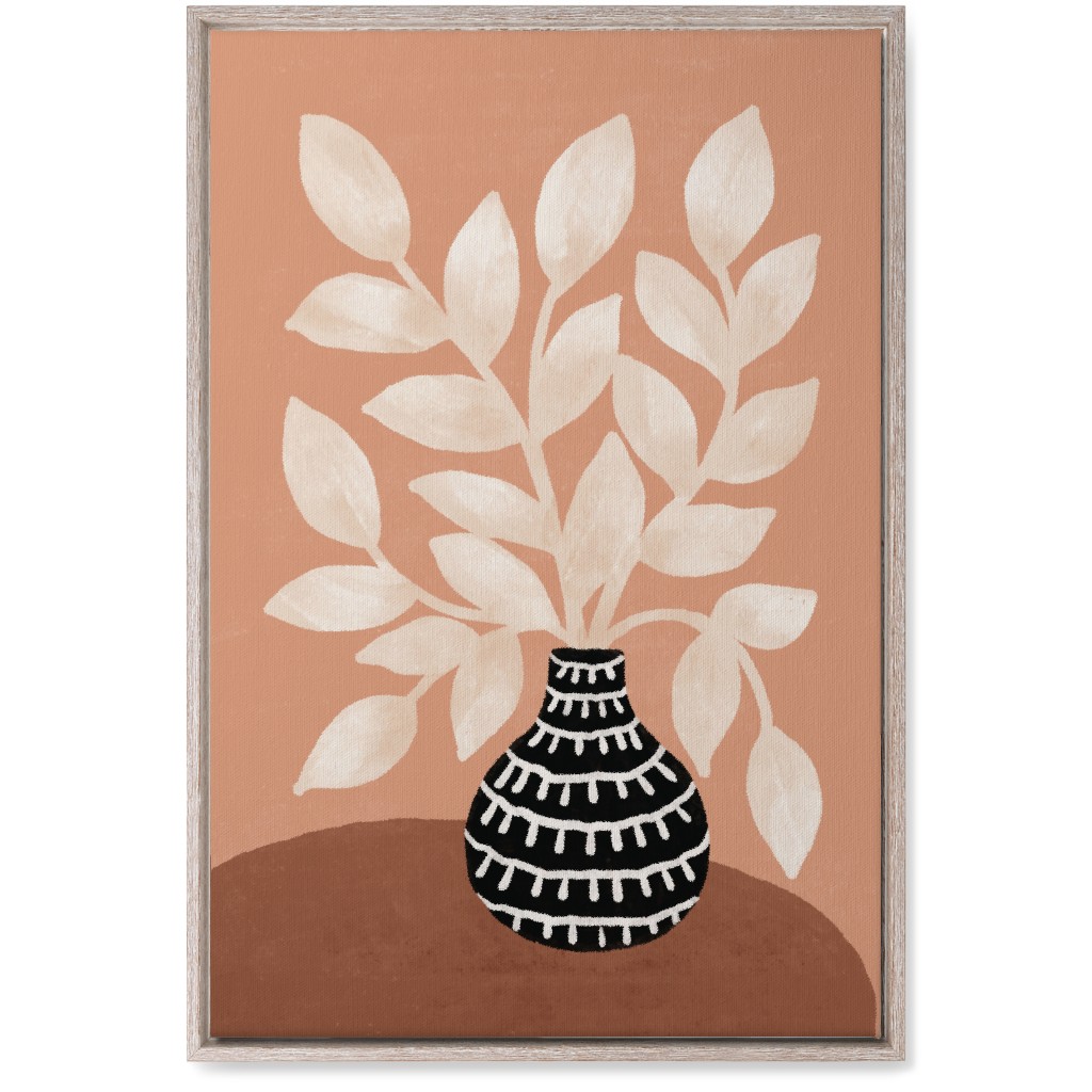 the Vase Ii - Neutral Wall Art, Rustic, Single piece, Canvas, 20x30, Pink, Bright Pink