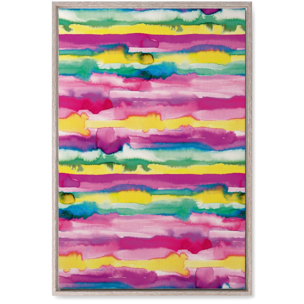Gradient Watercolor Stripes - Multi Wall Art, Rustic, Single piece, Canvas, 20x30, Multicolor