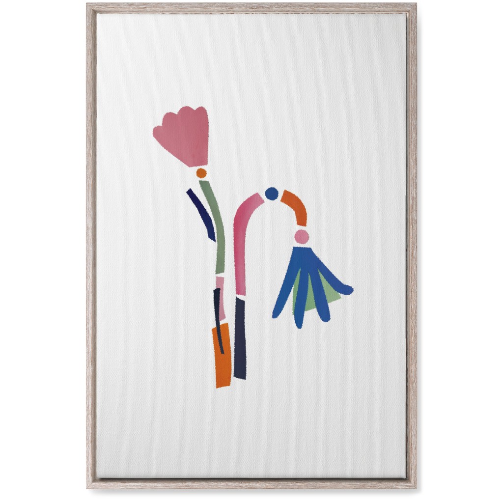 Flowerbed Bouquet - Multi on White Wall Art, Rustic, Single piece, Canvas, 20x30, Multicolor