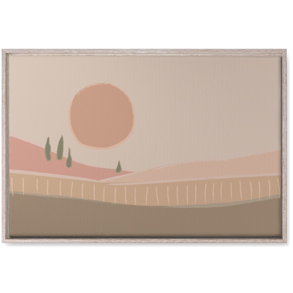 Simple Landscape Wall Art, Rustic, Single piece, Canvas, 20x30, Pink