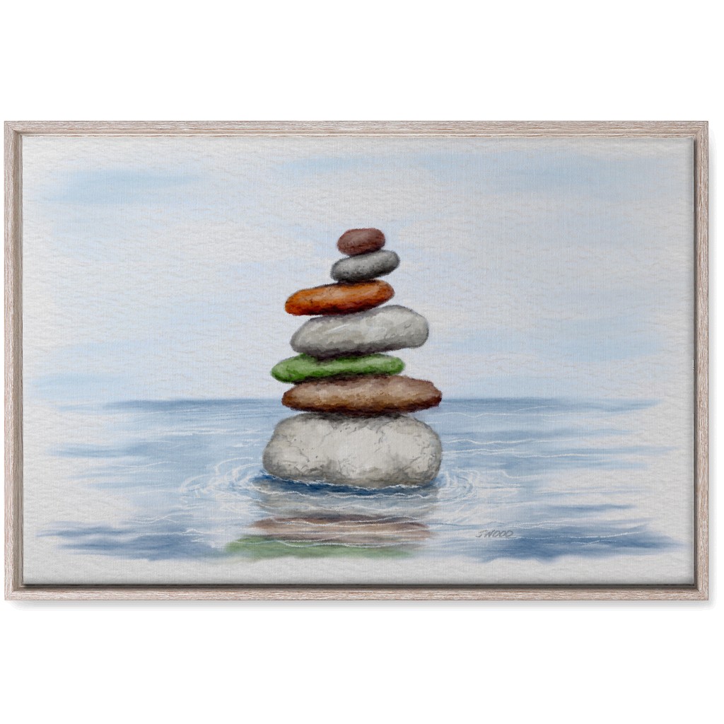 the Cairn - Multi Wall Art, Rustic, Single piece, Canvas, 20x30, Multicolor