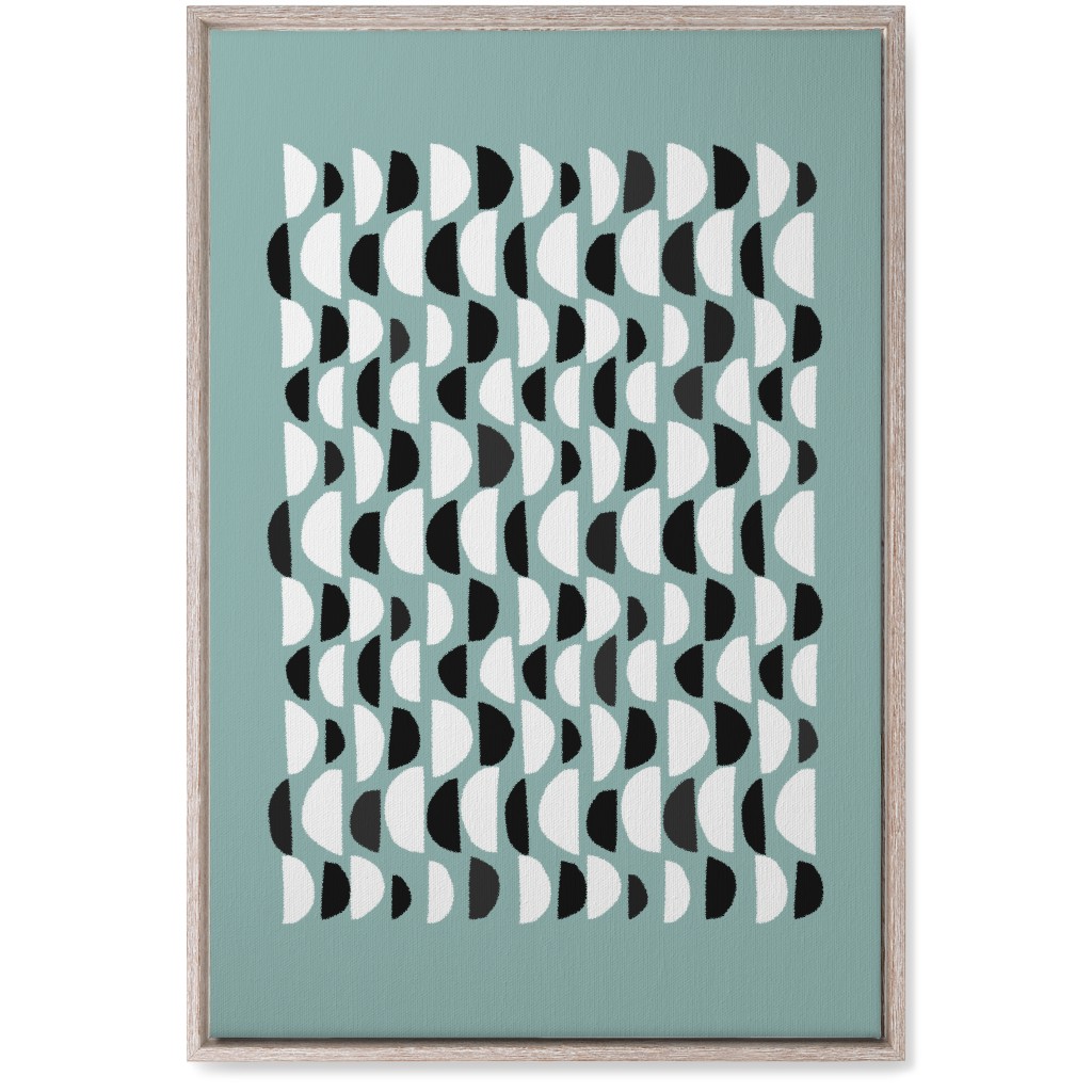 Abstract Scandi Half Moons - Green Wall Art, Rustic, Single piece, Canvas, 20x30, Green