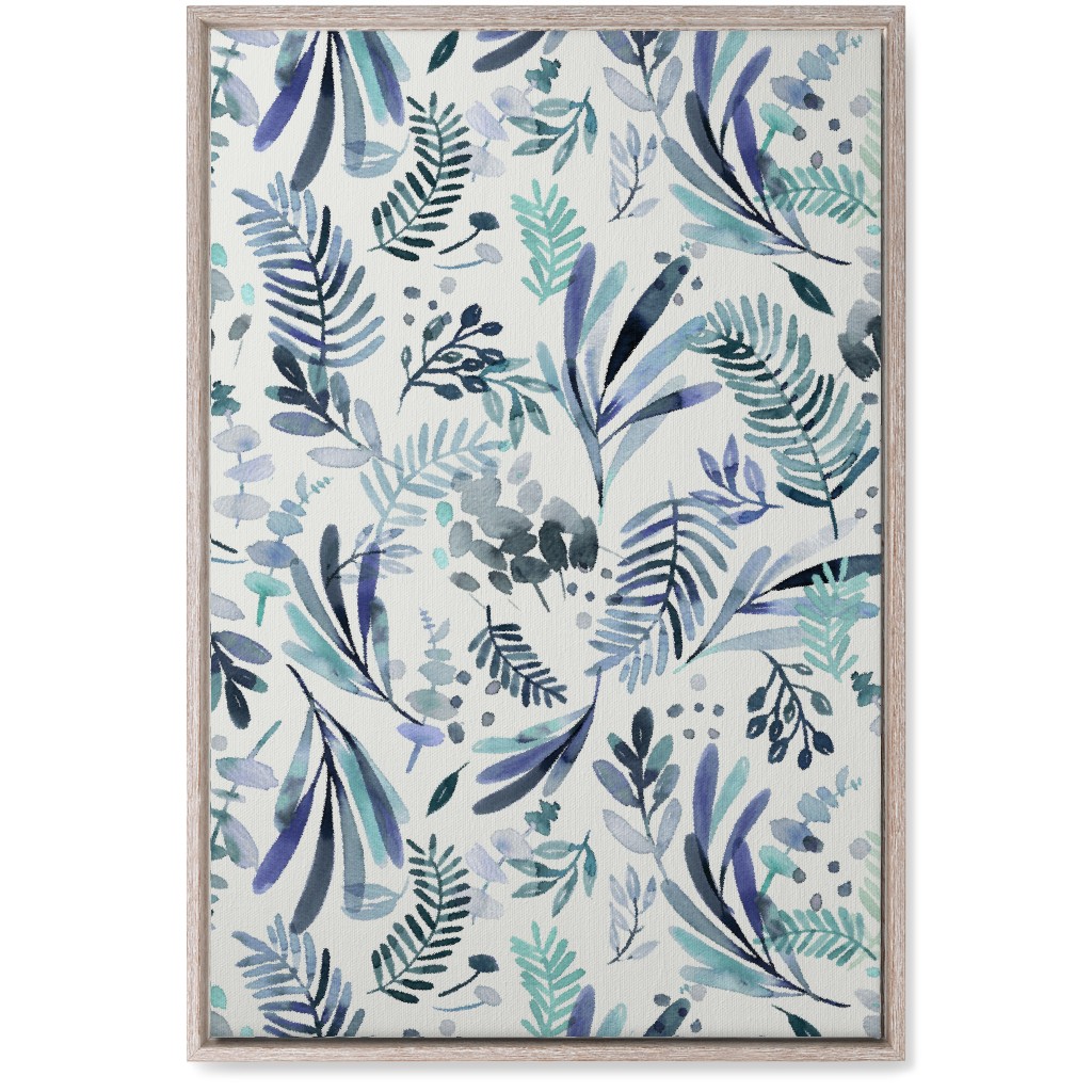 Tuscany Leaves - Blue Wall Art, Rustic, Single piece, Canvas, 20x30, Blue, True Blue