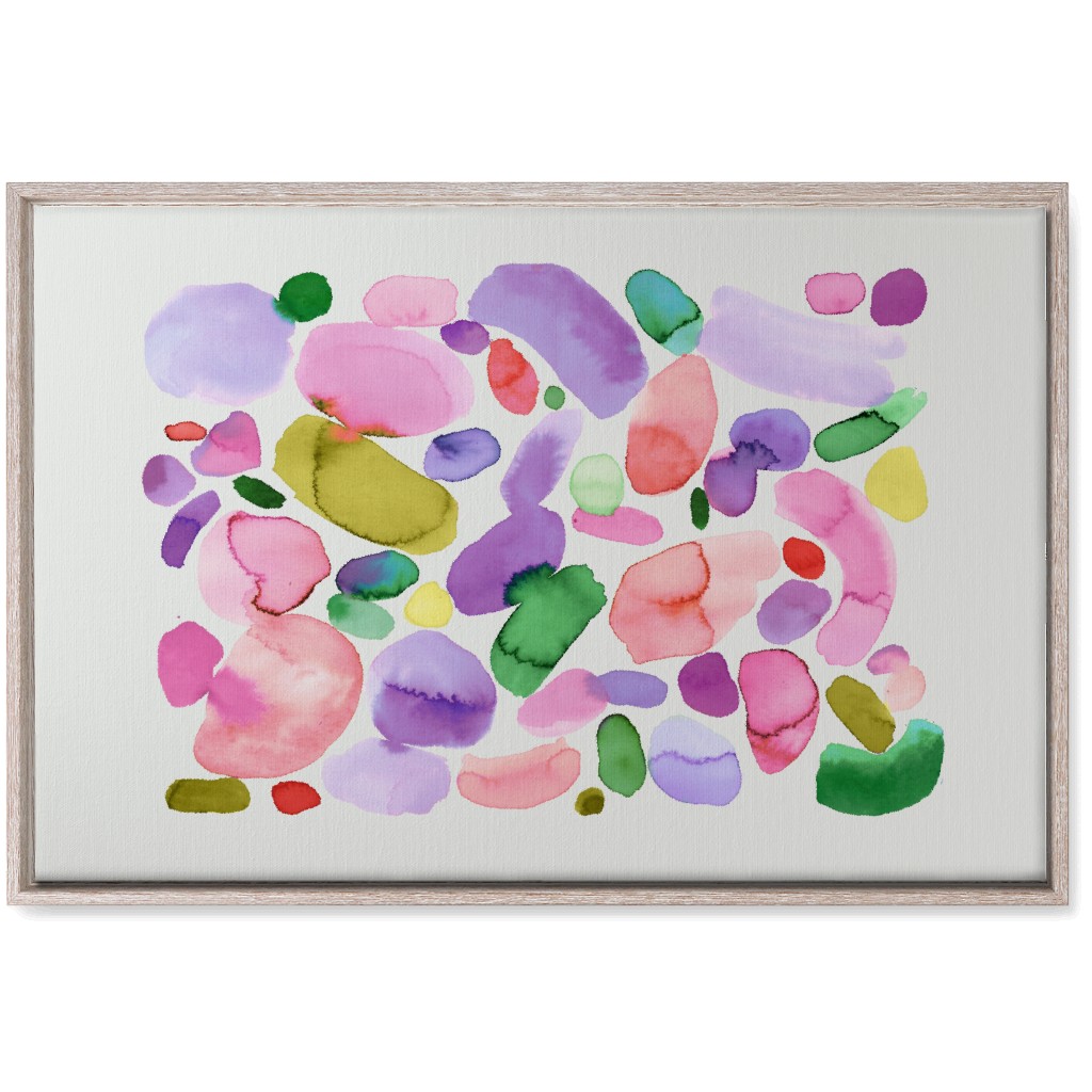 Summer Joy Watercolor Abstract - Pink Wall Art, Rustic, Single piece, Canvas, 20x30, Multicolor