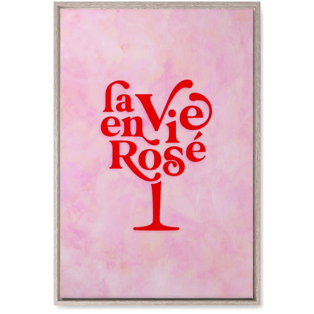 La Vie En Rose - Red and Pink Wall Art, Rustic, Single piece, Canvas, 20x30, Pink