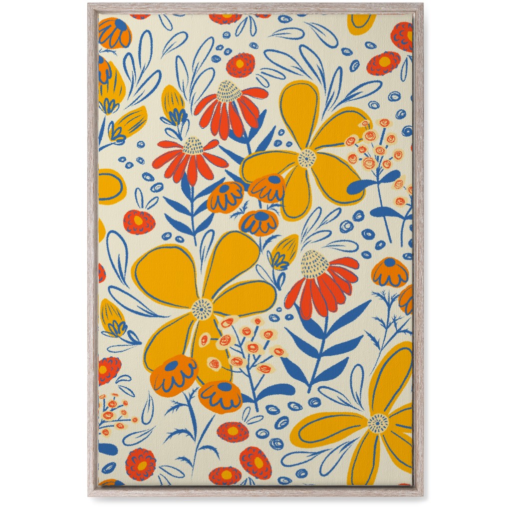 May Flowers - Multi Wall Art, Rustic, Single piece, Canvas, 20x30, Yellow
