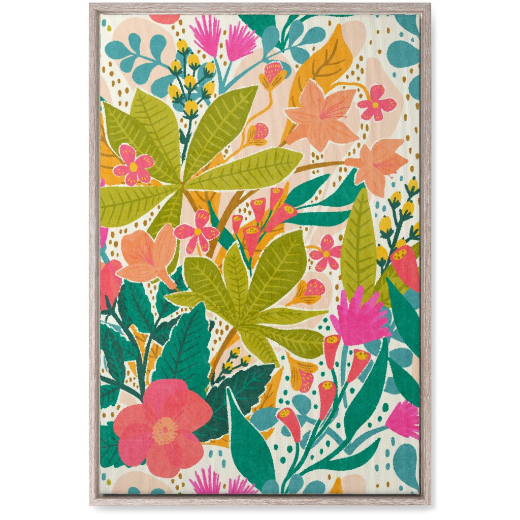 Flowers of Paradise - Multi Wall Art, Rustic, Single piece, Canvas, 20x30, Multicolor