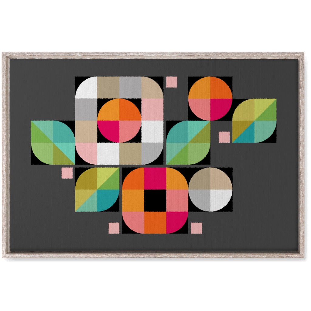 Mod Flower Box Wall Art, Rustic, Single piece, Canvas, 20x30, Multicolor, Gray