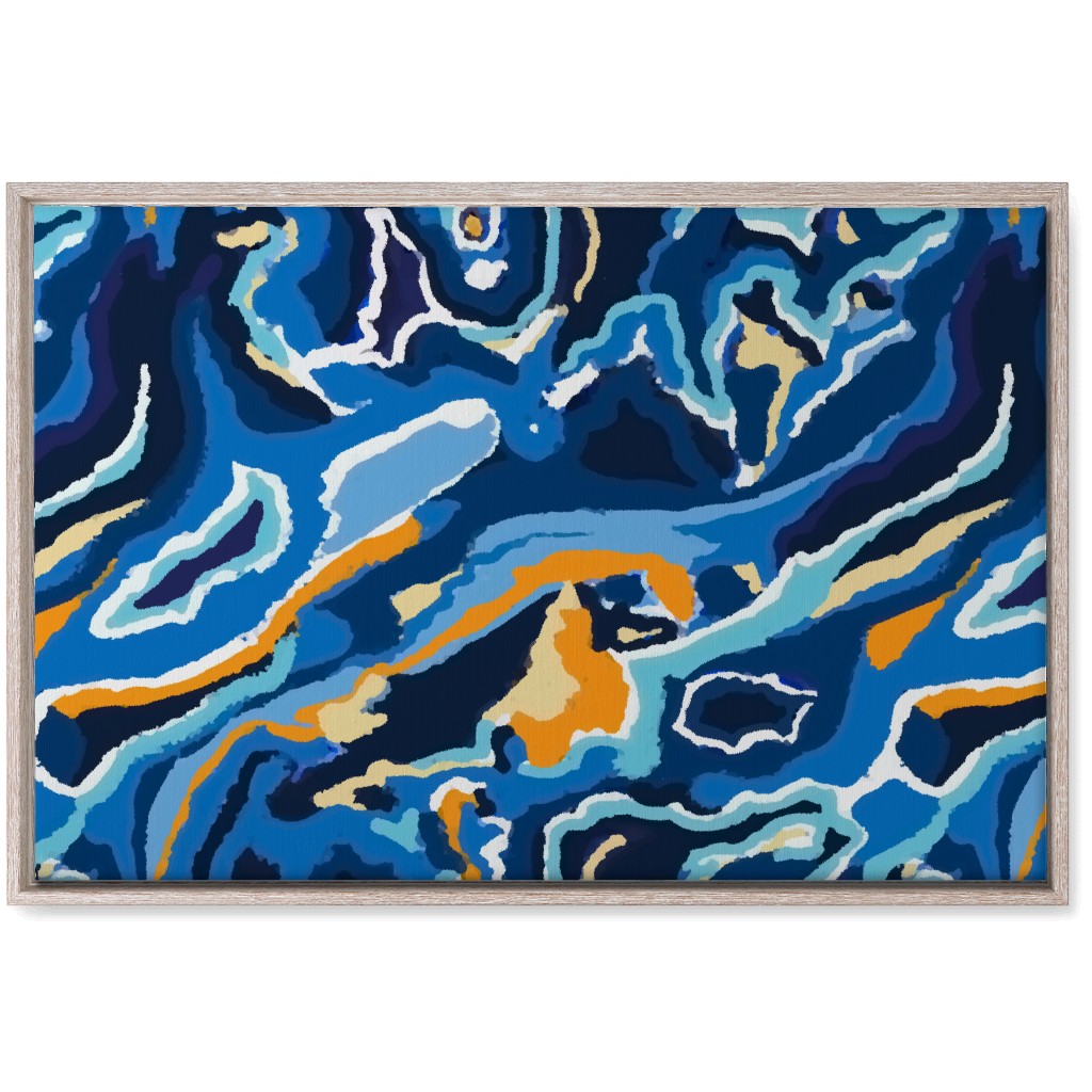 Psychedelic Blues Wall Art, Rustic, Single piece, Canvas, 20x30, Blue