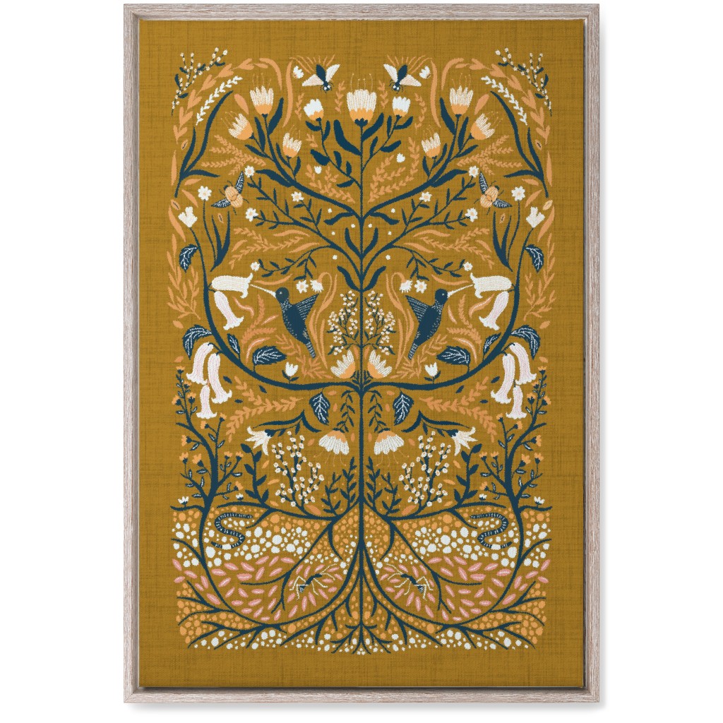 Ecosystems, Folk Art - Orange Wall Art, Rustic, Single piece, Canvas, 20x30, Orange, Orange