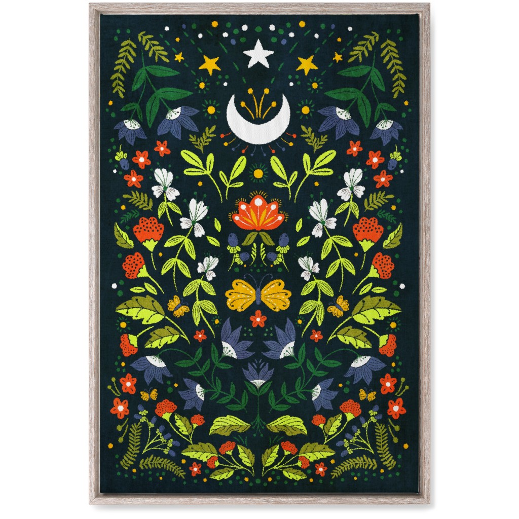 Night Garden - Multi Wall Art, Rustic, Single piece, Canvas, 20x30, Multicolor