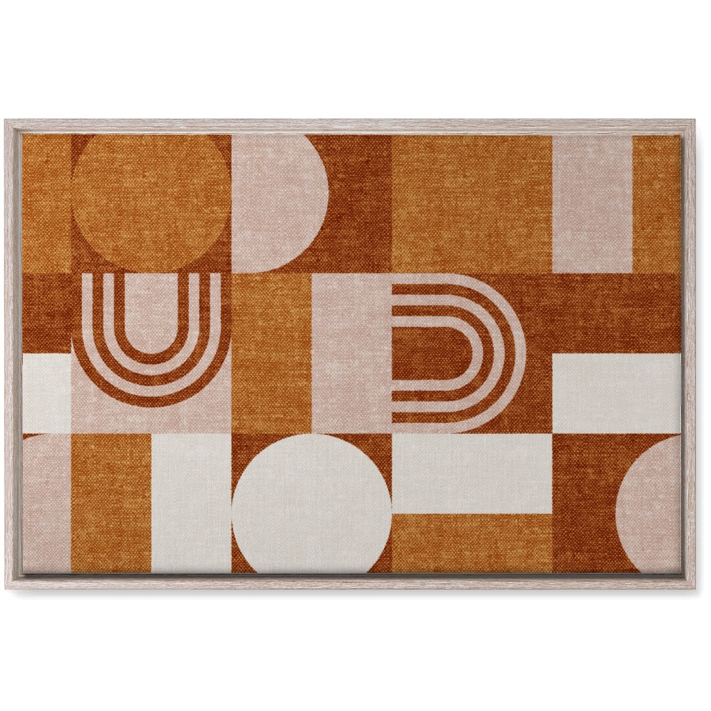 Aria Geometric Patchwork - Orange Wall Art, Rustic, Single piece, Canvas, 20x30, Orange, Orange