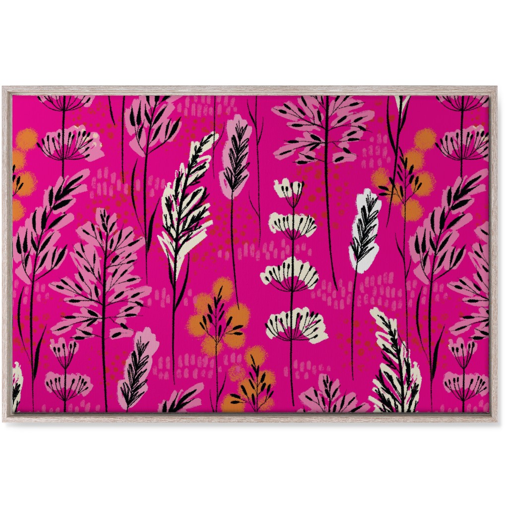 Wild Grasses on Pink Skies Wall Art, Rustic, Single piece, Canvas, 24x36, Pink