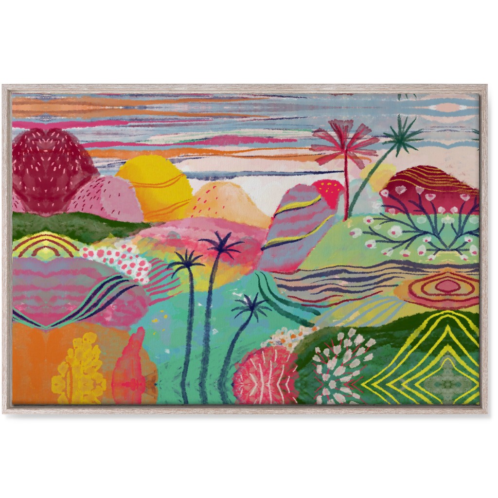 Abstract Dreamy Hills - Vibrant Wall Art, Rustic, Single piece, Canvas, 24x36, Multicolor