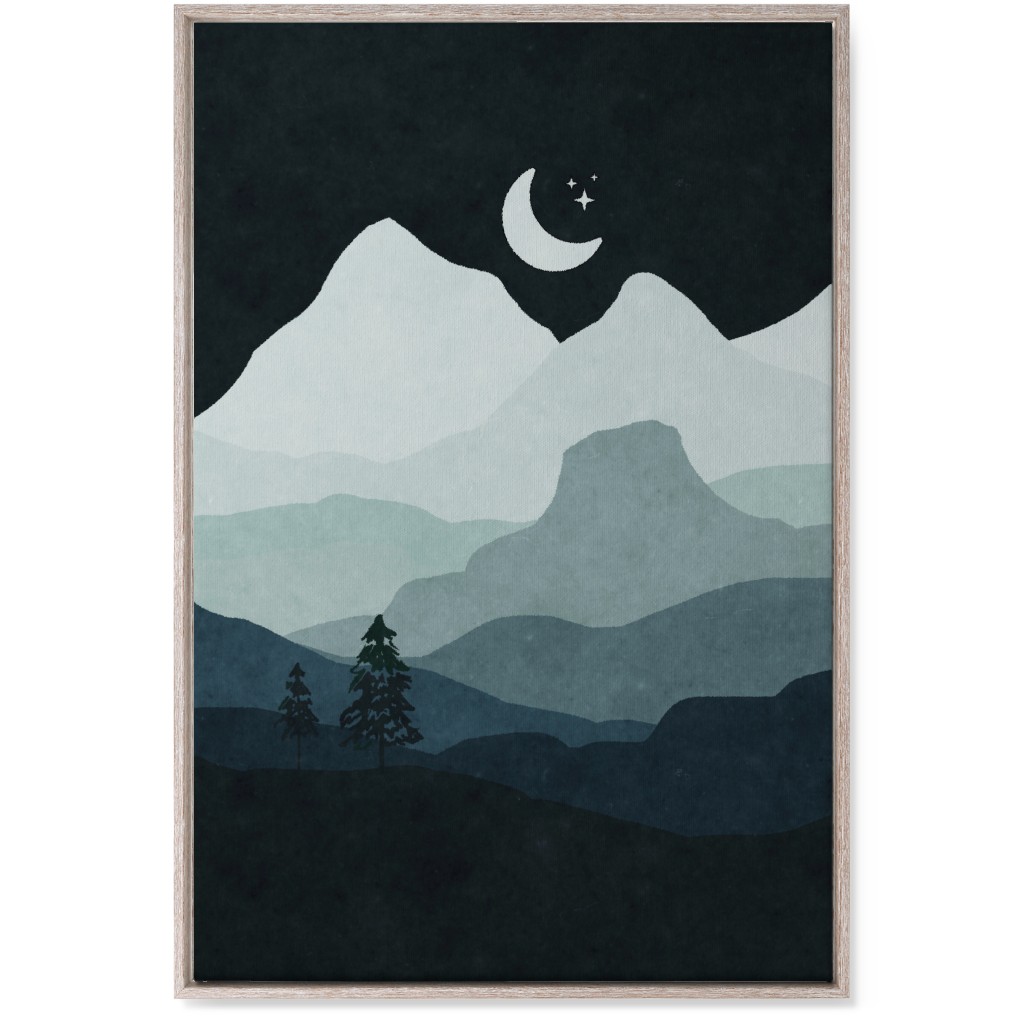 Mountain View Wall Art, Rustic, Single piece, Canvas, 24x36, Green, Silhouette