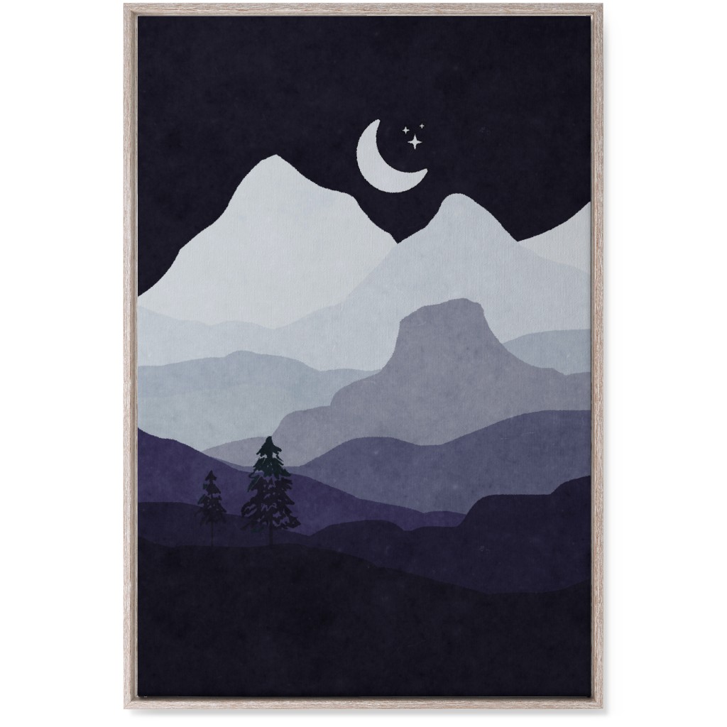 Mountain View Wall Art, Rustic, Single piece, Canvas, 24x36, Purple, Charcoal