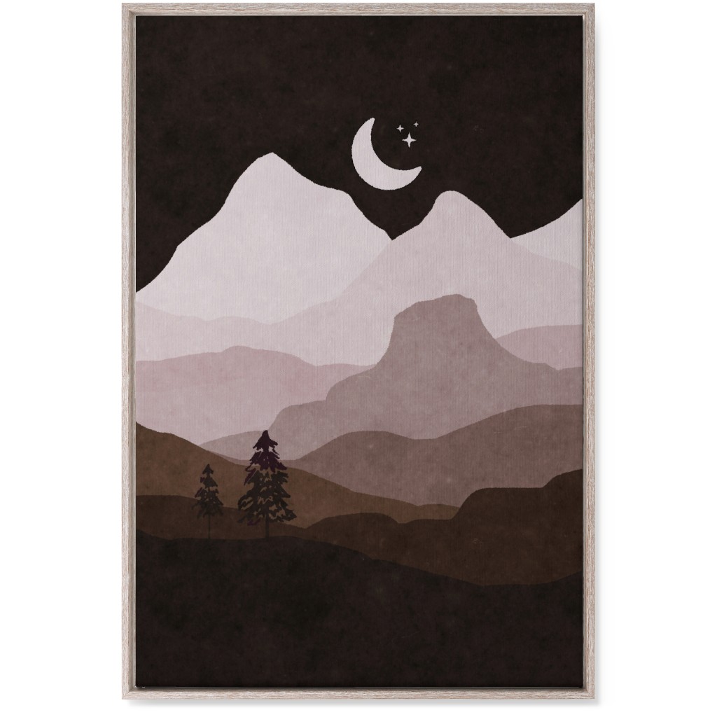 Mountain View Wall Art, Rustic, Single piece, Canvas, 24x36, Brown