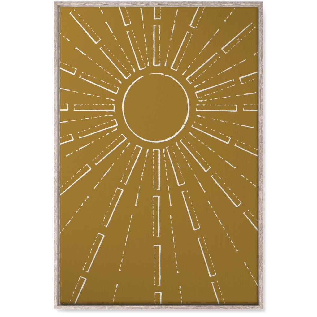 Midcentury Burst Wall Art, Rustic, Single piece, Canvas, 24x36, Yellow, Golden