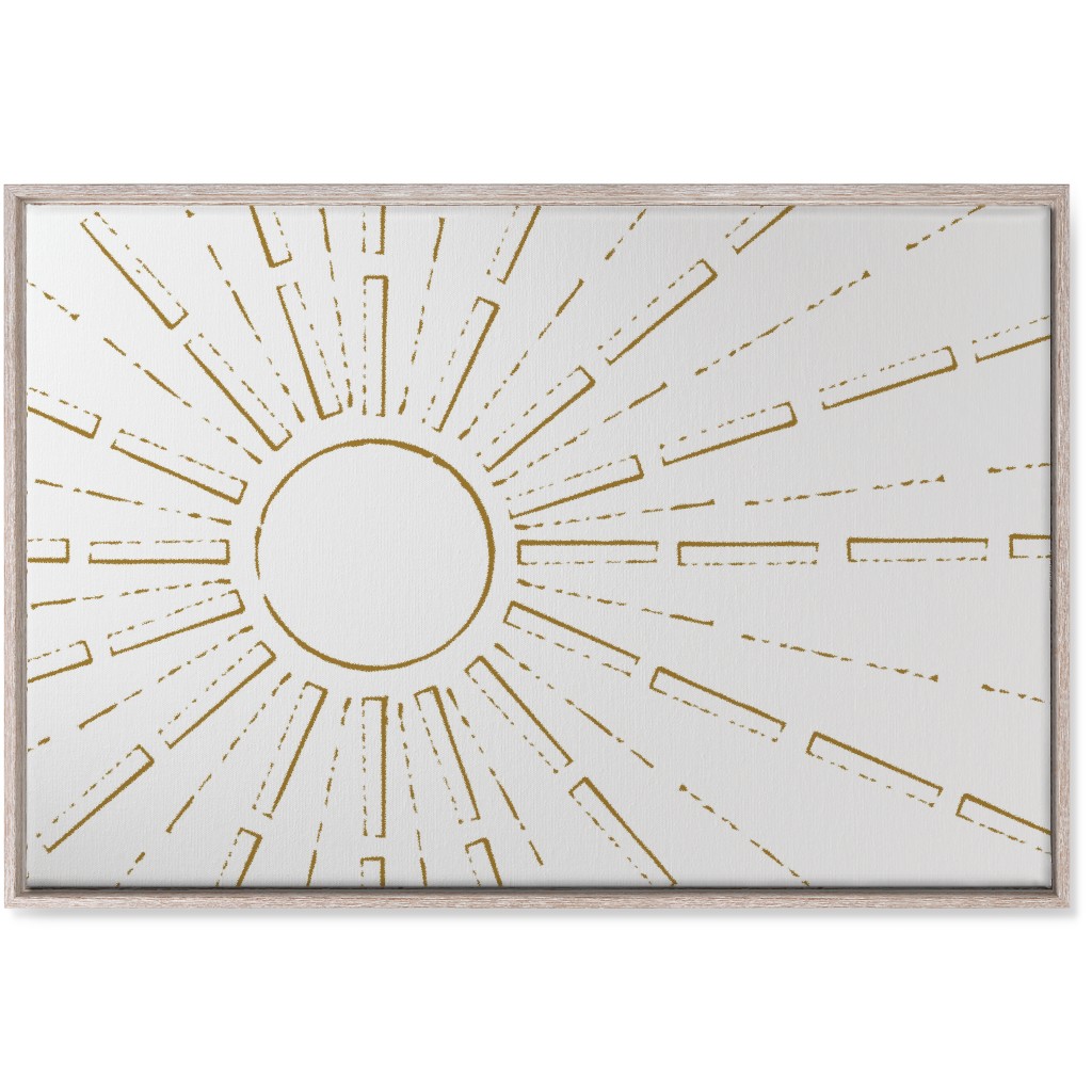 Midcentury Sunburst Wall Art, Rustic, Single piece, Canvas, 24x36, White, White