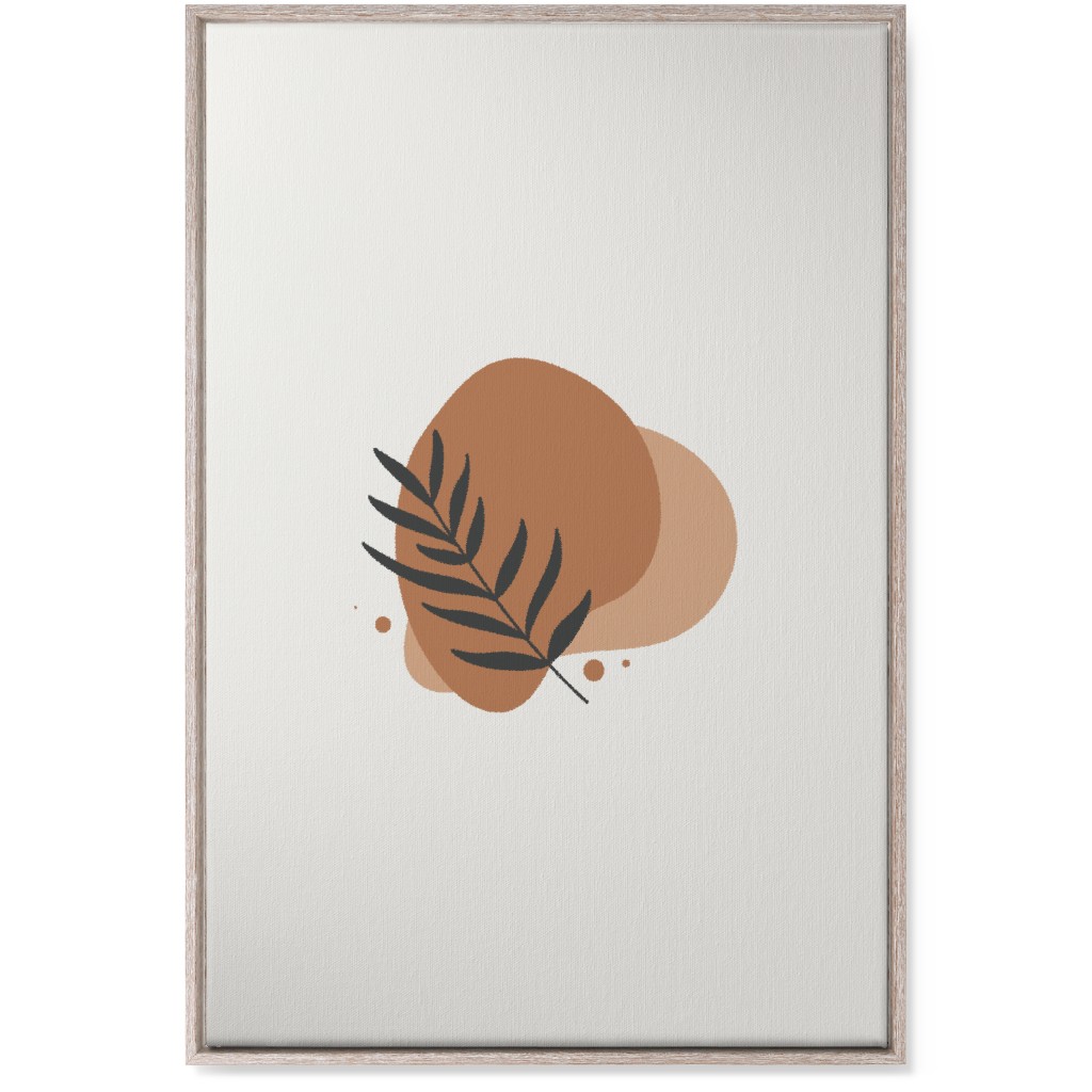 Shapes and Fern Leaf Vi Wall Art, Rustic, Single piece, Canvas, 24x36, Orange, Pueblo