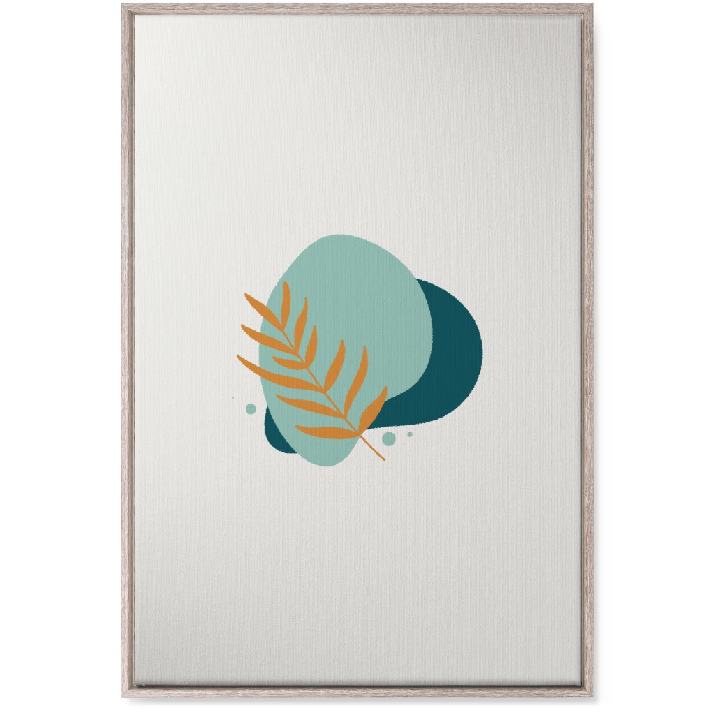 Shapes and Fern Leaf Vi Wall Art, Rustic, Single piece, Canvas, 24x36, Green, Ink Spot